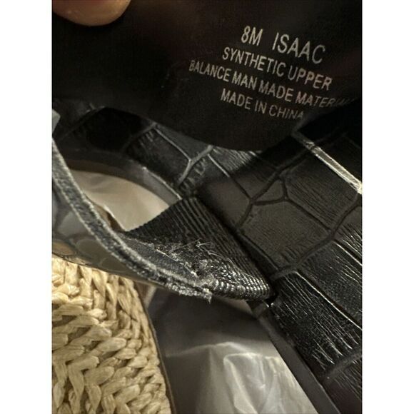 Dolce Vita Isaac Womens Black Croc Embossed Open Toe Slide Sandal Slip On‎ Sz 8 - Picture 8 of 8